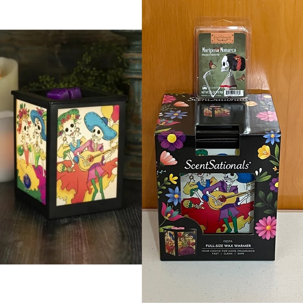 NIB ScentSationals Day Of The Dead (Día De Los Muertos) Full Size Warmer Fiesta